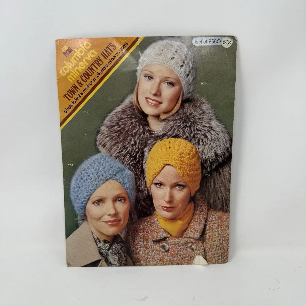 Columbia Minerva Town & Country HATS Leaflet Knit & Crochet Patterns 2580